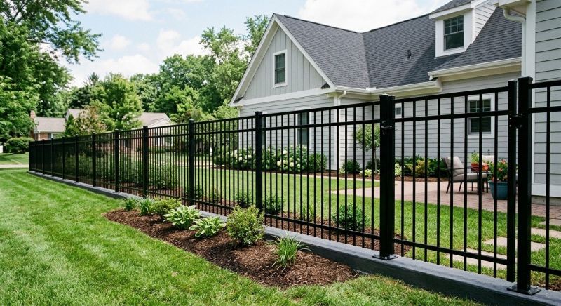 Black Metal Fence Installation in Kansas City, MO