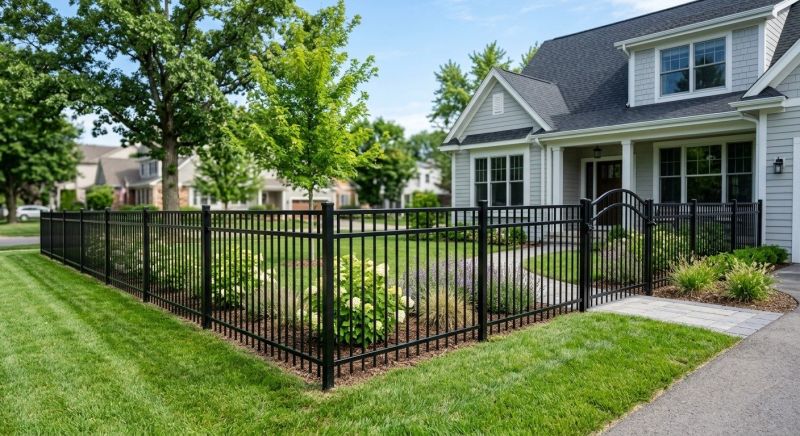 Black Metal Fence Installation in Kansas City, MO